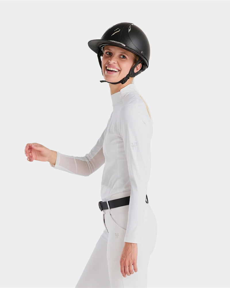 Horse Pilot Flow Competition Long Sleeve Shirt - White