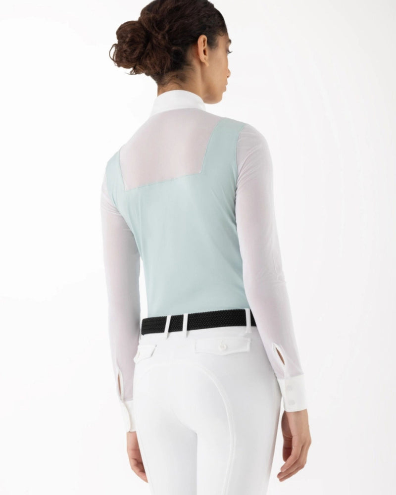 Camisa de exhibición de manga larga Equiline Cubra - Surf Green