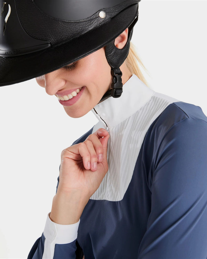 Horse Pilot Aeris Long Sleeve Show Shirt - Vintage Indigo