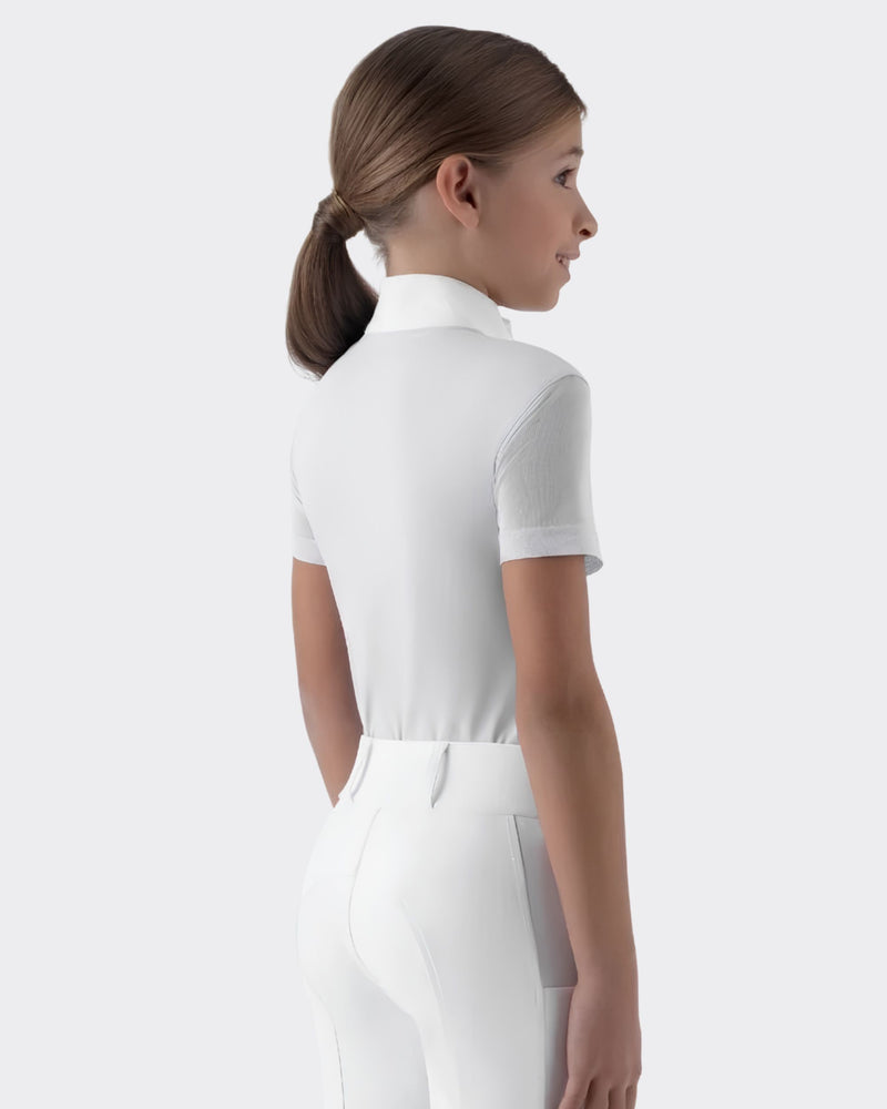 Equiline Gili Girl's Short Sleeve Show Shirt - White