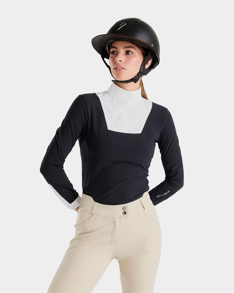Horse Pilot Aeris Long Sleeve Show Shirt - Black