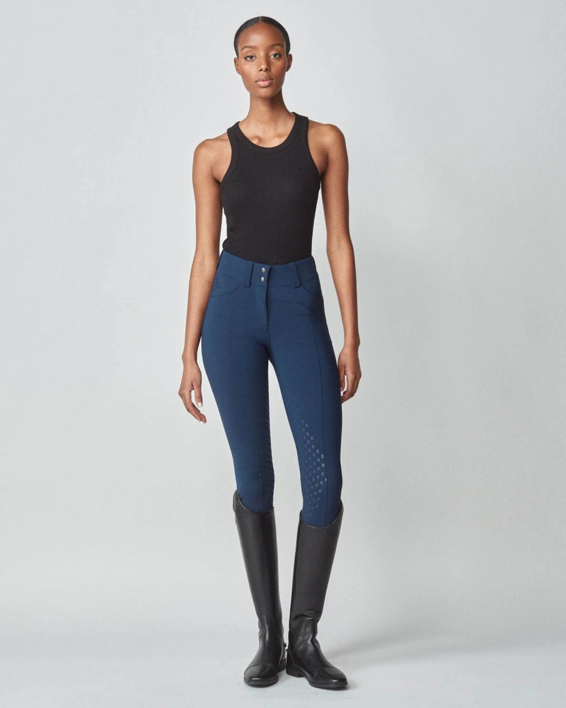Yagya Knee Grip High Rise Compression Breeches - Navy