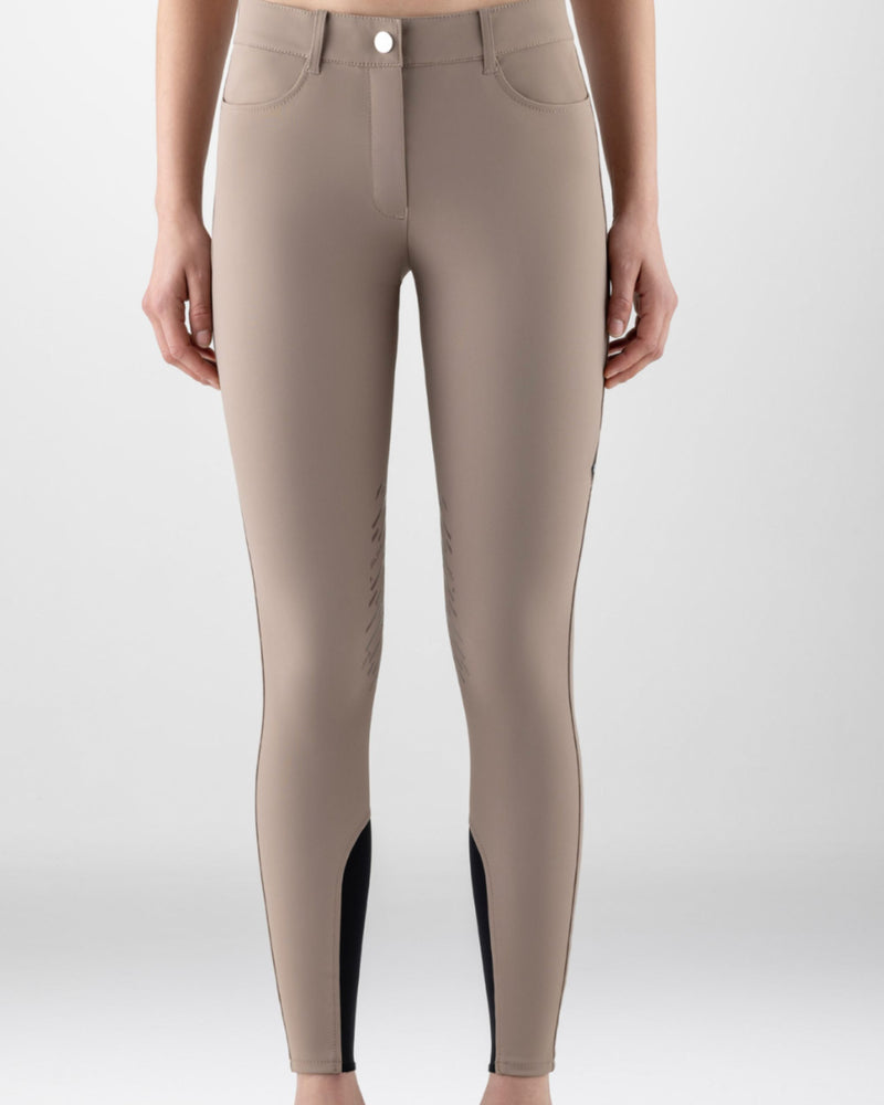 Equiline Knee Grip Cornek Summer Weight Women's Breeches - Taupe Gray