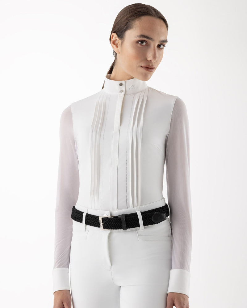 Equiline Gelsa Long Sleeve Show Shirt - White