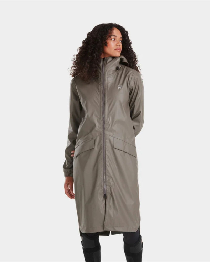 Horse Pilot Long Raintech Jacket - Dark Coffee