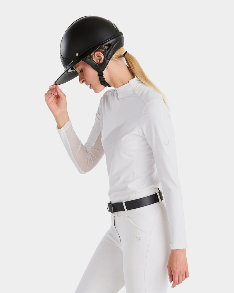 Horse Pilot Flow Competition Long Sleeve Shirt - White