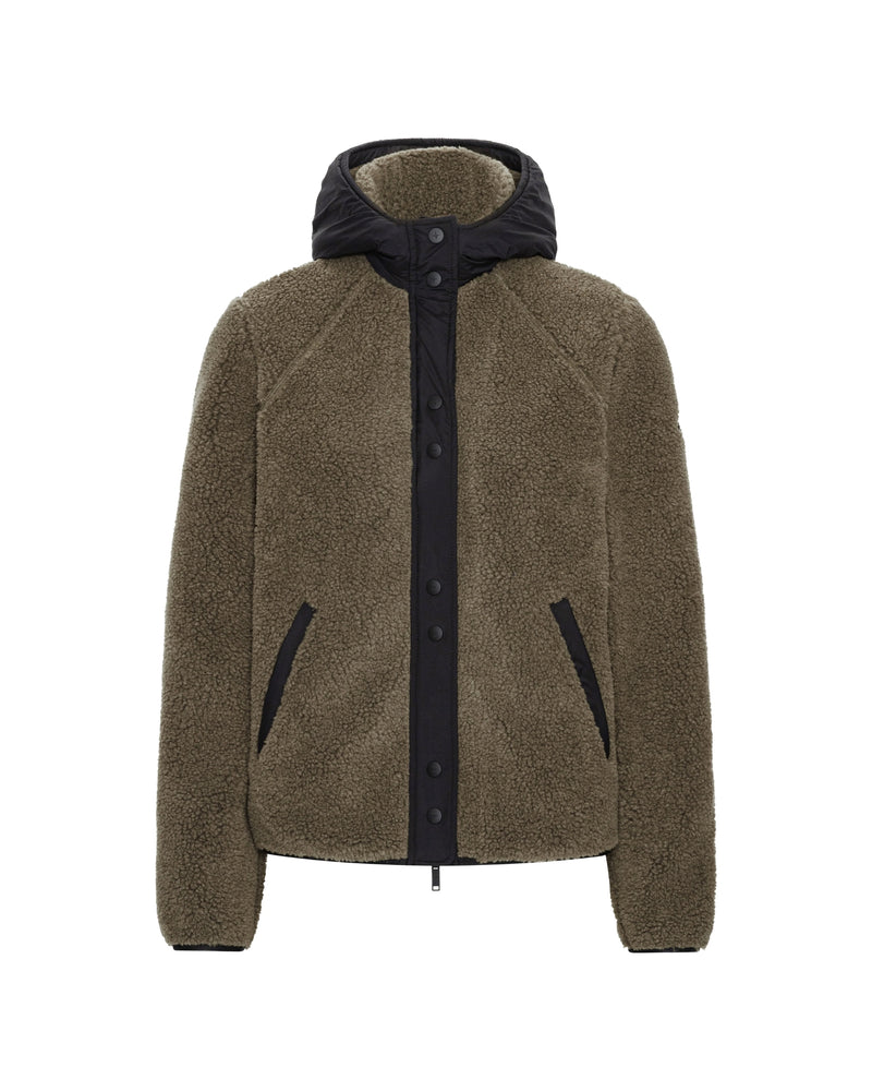 Trolle Hooded Sherpa Jacket - Olive