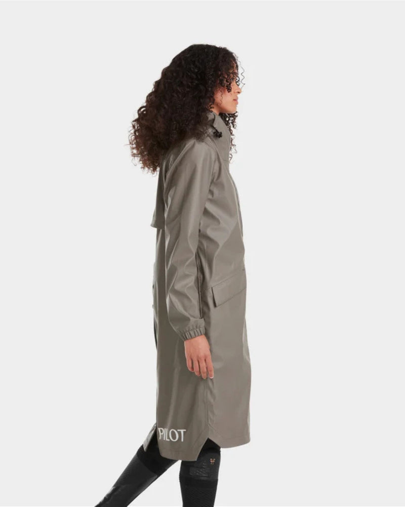 Horse Pilot Long Raintech Jacket - Dark Coffee