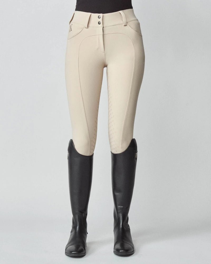 Yagya Knee Grip High Rise Compression Breeches - Tan