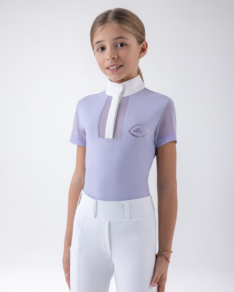 Equiline Gili Girl's Short Sleeve Show Shirt - Glicine