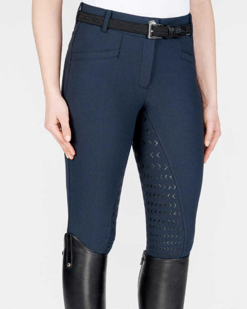 Pantalones de montar de cintura alta Equiline FG Arlette para mujer  - Blue