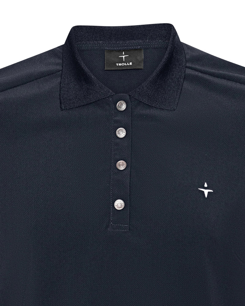 Trolle Men's Technical Piqué Snap Polo - Navy