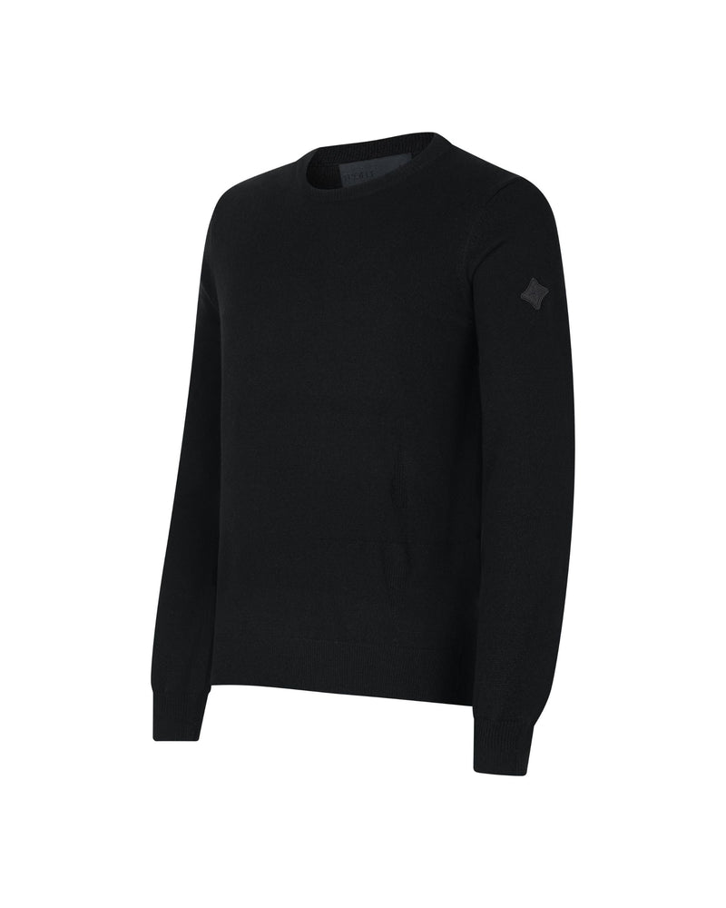 Trolle Tonal Cashmere Logo Crew Sweater Men - Black
