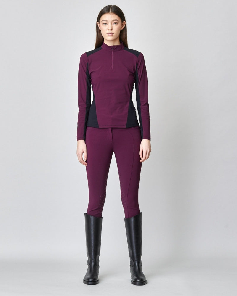 Yagya Knee Grip Compression Performance Breeches - Burgundy