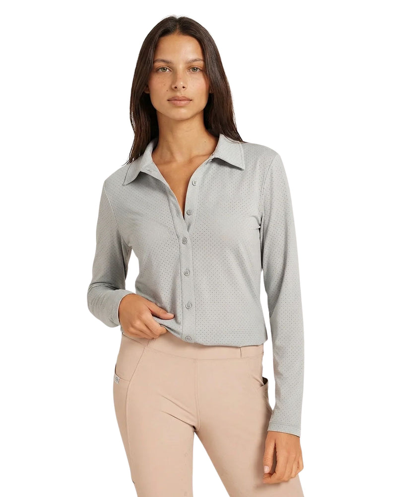 Milrey Callie Long Sleeve Blouse - Steel Blue