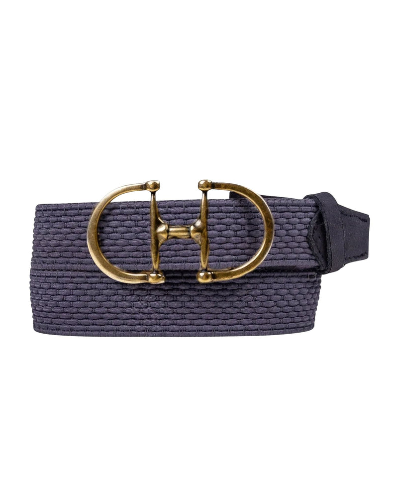 Amsterdam Heritage Hayden Elastic Belt with Gold Bit Buckle - Grey