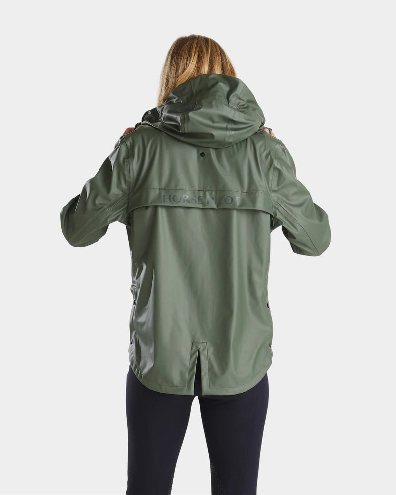 Horse Pilot Short Raintech Jacket - Forest Night