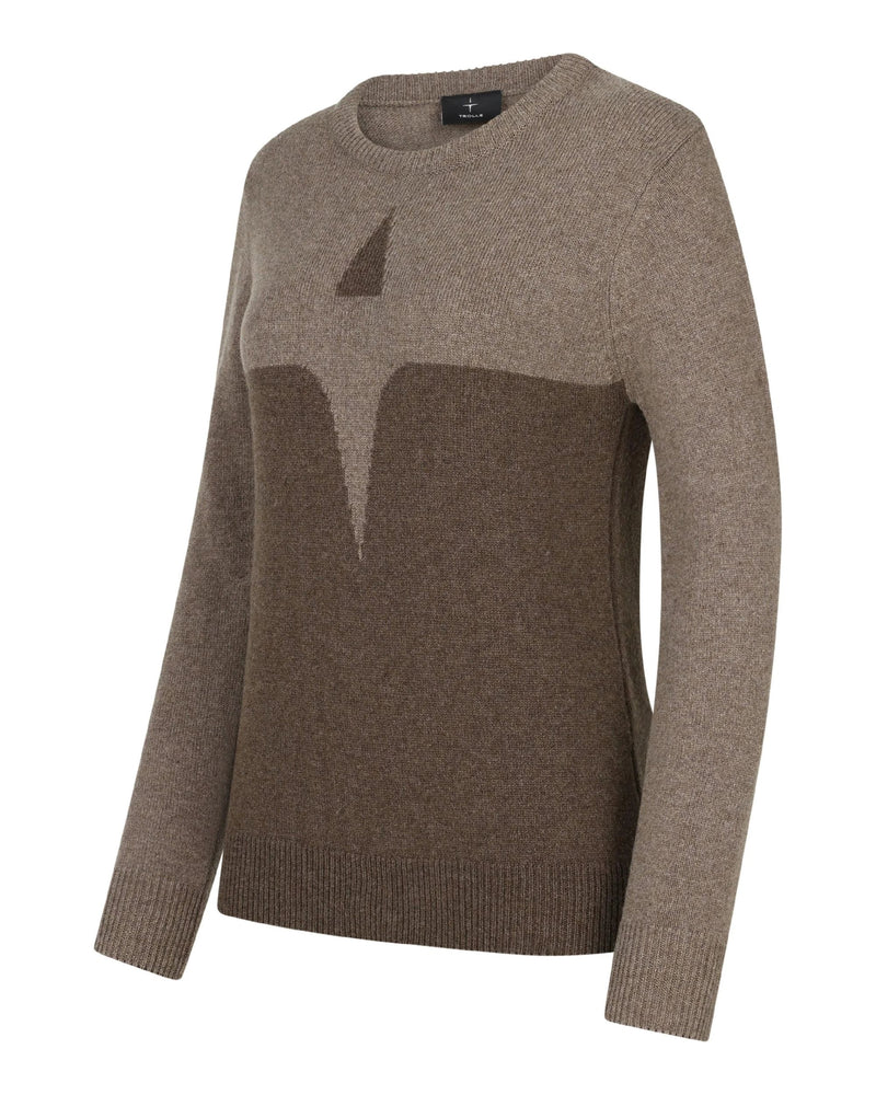 Trolle Cashmere & Wool Star Logo Crew - Terra