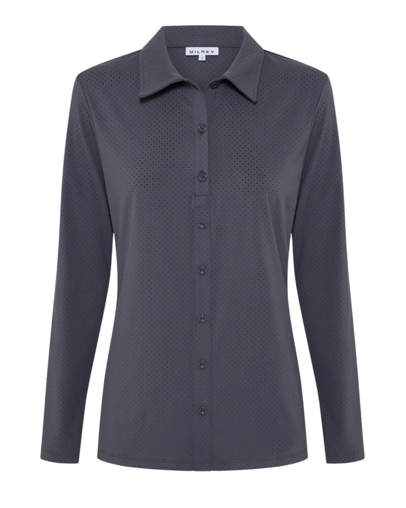 Milrey Callie Long Sleeve Blouse - Dark Grey