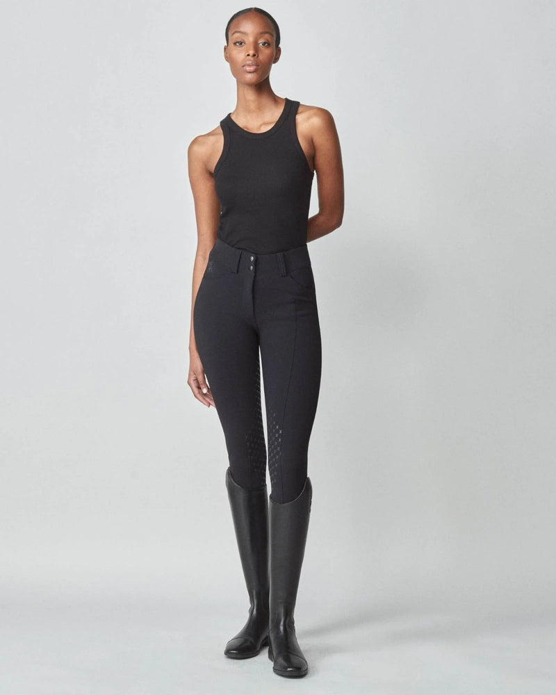 Yagya Knee Grip High Rise Compression Breeches - Black
