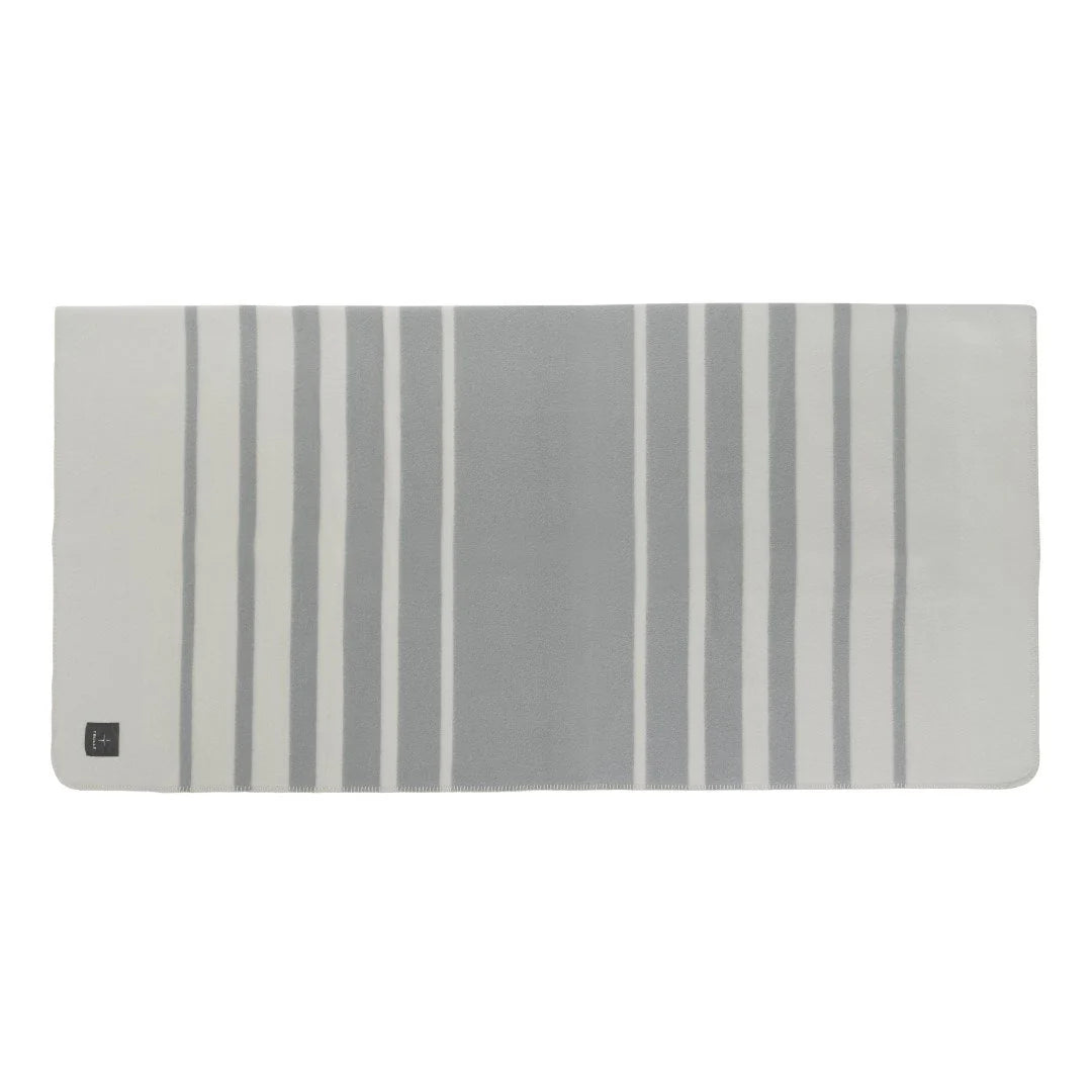 Trolle Faded Stripe Wool Blanket - Light Grey/Grey