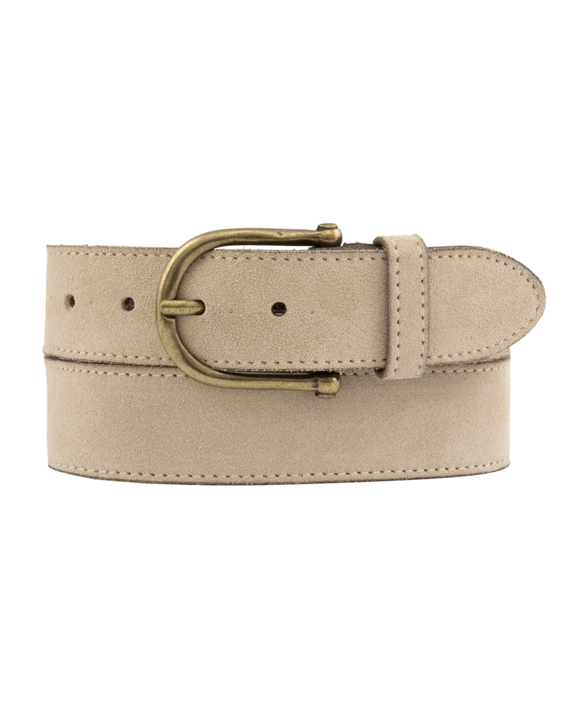 Amsterdam Heritage Roan Vintage Suede Leather Belt - Beige