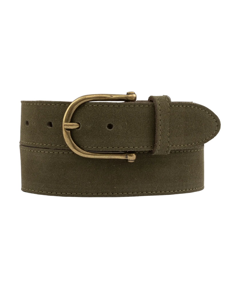 Amsterdam Heritage Roan Vintage Suede Leather Belt - Green